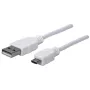 Manhattan USB-A uz Micro-USB kabelis, 1,8 m, vīrietis uz vīrieti, 480 Mb/s (USB 2.0), Hi-Speed USB, balts, mūža garantija