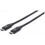 Manhattan USB-C uz USB-C kabelis, 1 m, vīrišķais–vīrišķais, melns, 10 Gbps (USB 3.2 Gen2, zināms arī kā USB 3.1), 3 A (ātrā uzlāde), SuperSpeed+ USB, mūža garantija, ekvivalents USB31CC1M