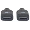Manhattan USB-C uz USB-C kabelis, 1 m, vīrišķais–vīrišķais, melns, 10 Gbps (USB 3.2 Gen2, zināms arī kā USB 3.1), 3 A (ātrā uzlāde), SuperSpeed+ USB, mūža garantija, ekvivalents USB31CC1M