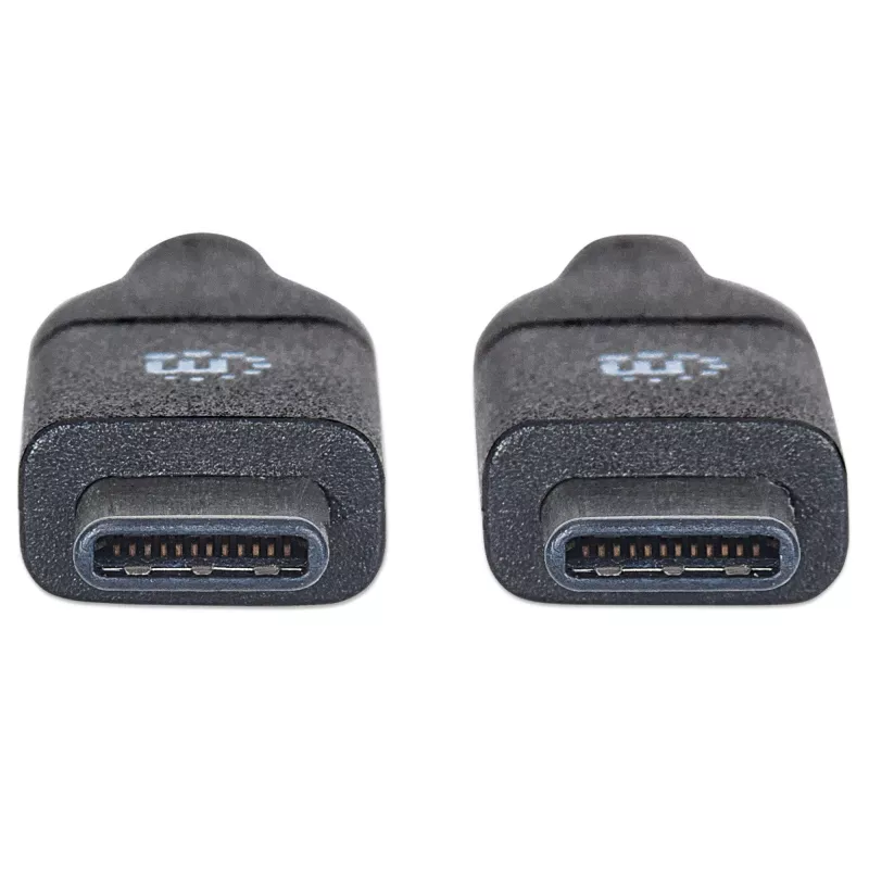 Manhattan USB-C uz USB-C kabelis, 1 m, vīrišķais–vīrišķais, melns, 10 Gbps (USB 3.2 Gen2, zināms arī kā USB 3.1), 3 A (ātrā uzlāde), SuperSpeed+ USB, mūža garantija, ekvivalents USB31CC1M