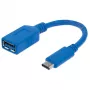 Manhattan USB-C uz USB-A kabelis, 15 cm, vīrišķais pret sievišķo, 5 Gbps (USB 3.2 Gen1 jeb USB 3.0), 3A (ātrā uzlāde), SuperSpeed USB, zils, mūža garantija, ekvivalents USB31CAADP (izņemot krāsu)