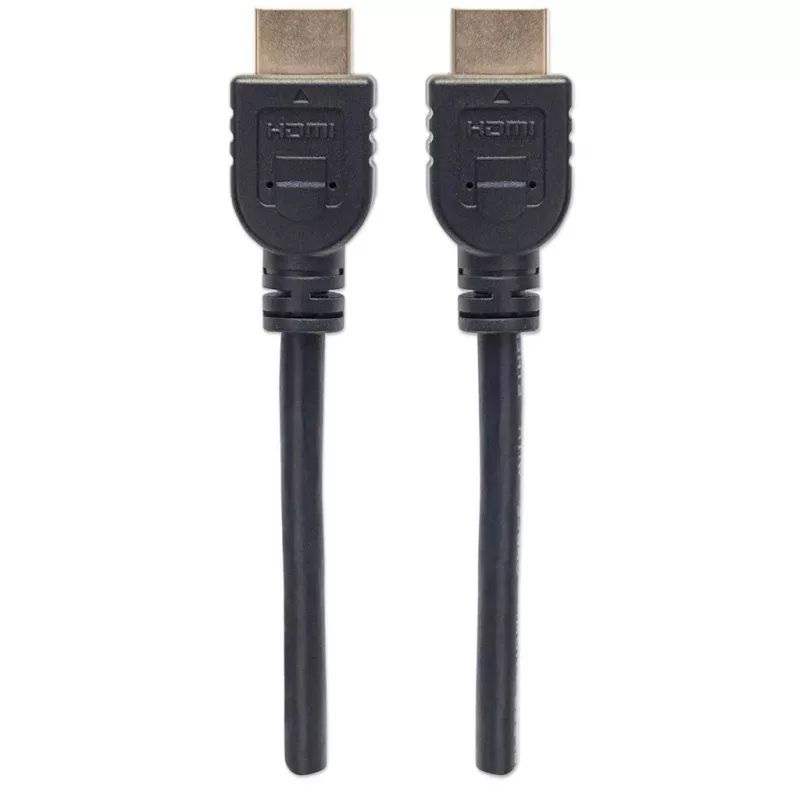 Manhattan HDMI 4K@60Hz kabelis ar Ethernet - CL3 novērtējums, 5 m, piemērots lietošanai sienā, visām 4K un 1080p/HD lietojumprogrammām - jauninot tagad vai sagatavojot to nākotnes vajadzībām, vīrišķais uz vīrišķo, melns, Ultra HD 4k x 2k, mūža garantija, augstākās klases ātrgaitas