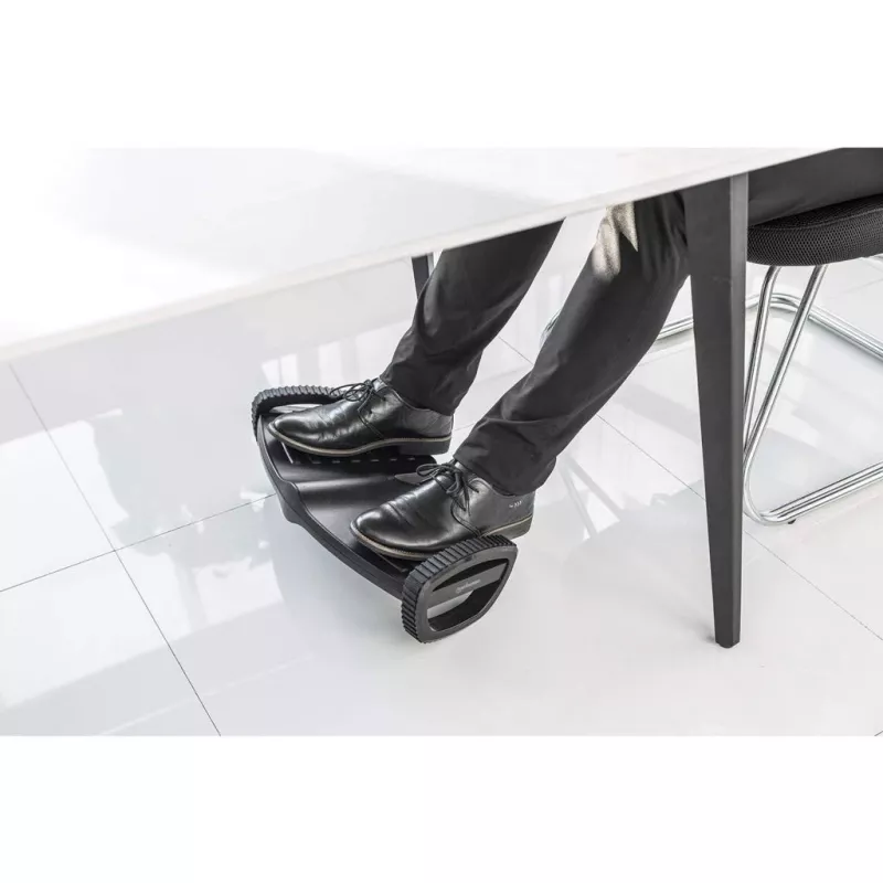 Manhattan pēdu balsts/šūpulis, komforta un produktivitātes uzlabotājs zem galda, divi šūpošanas virzieni, 277 x 502 mm, teksturēta virsma, melns, mūža garantija