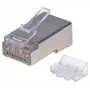 Intellinet RJ45 modulārie kontaktdakšas Pro Line, Cat6A, STP, 3-zaru, cietajiem un savītajiem vadiem, 50 µ zelta pārklājuma kontakti, 70 gab. iepakojumā