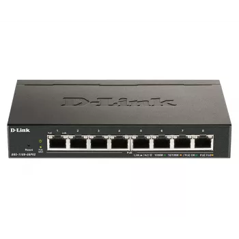 D-Link 8 portu PoE gigabitu viedais pārvaldāmais slēdzis, pārvaldāms, L2/L3, Gigabit Ethernet (10/100/1000), pilna dupleksa, Power over Ethernet (PoE)