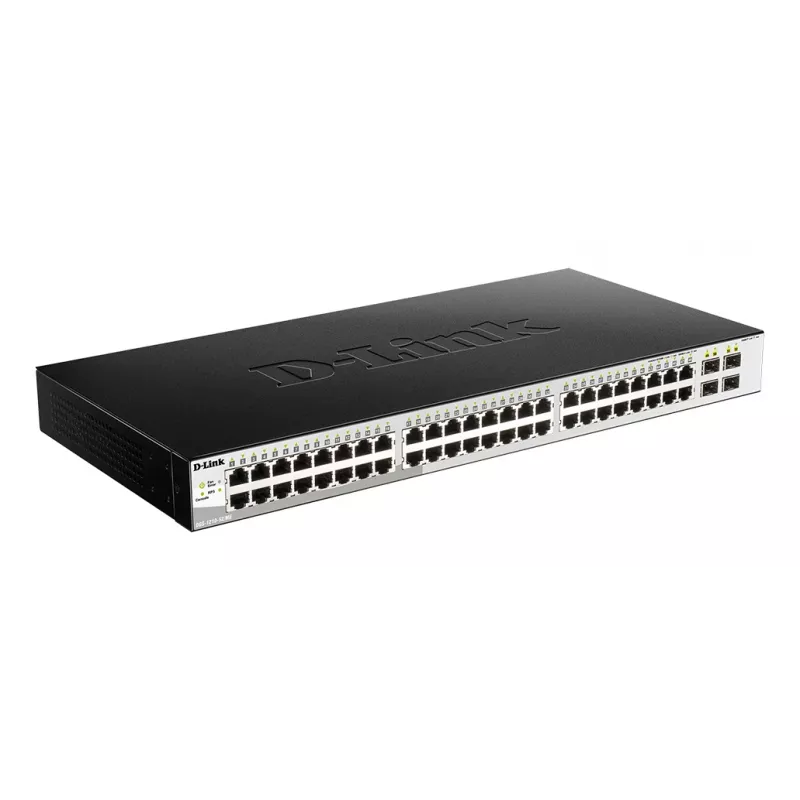 D-Link DGS-1210-52/ME pārvaldāms L2 Gigabit Ethernet (10/100/1000) 1U melns