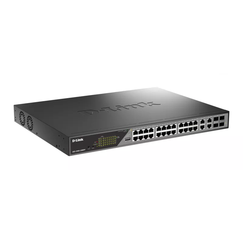D-Link DSS-200G-28MPP tīkla komutators Pārvaldāms L2 Gigabit Ethernet (10/100/1000) Power over Ethernet (PoE) 1U Pelēks