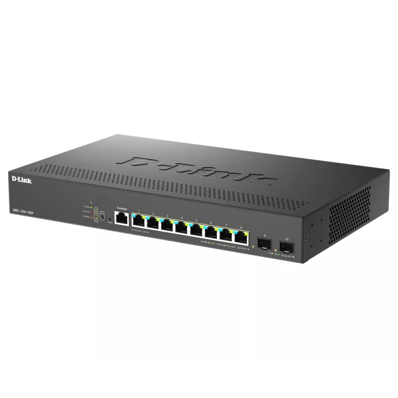 D-Link DMS-1250-10SP/E tīkla komutators pārvaldāms 2.5G Ethernet (100/1000/2500) Power over Ethernet (PoE) melns