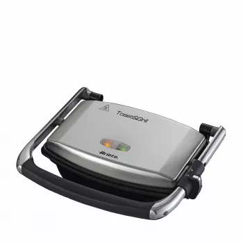 Ariete 1911 Toast & Grill plāns - Nepiedegoša elektriskā plāksne tostiem un sviestmaizēm - rievota plāksne - 1000 W - Sudraba