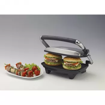 Ariete 1911 Toast & Grill plāns - Nepiedegoša elektriskā plāksne tostiem un sviestmaizēm - rievota plāksne - 1000 W - Sudraba