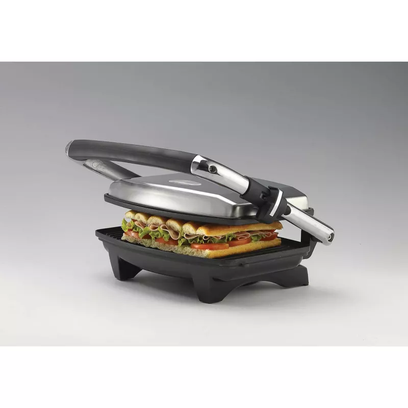 Ariete 1911 Toast & Grill plāns - Nepiedegoša elektriskā plāksne tostiem un sviestmaizēm - rievota plāksne - 1000 W - Sudraba