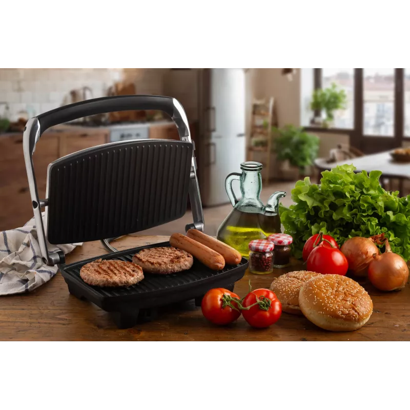 Ariete 1911 Toast & Grill plāns - Nepiedegoša elektriskā plāksne tostiem un sviestmaizēm - rievota plāksne - 1000 W - Sudraba