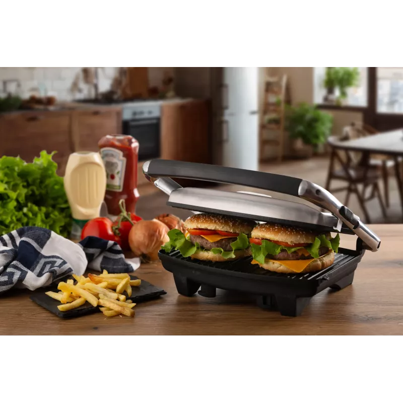 Ariete 1911 Toast & Grill plāns - Nepiedegoša elektriskā plāksne tostiem un sviestmaizēm - rievota plāksne - 1000 W - Sudraba