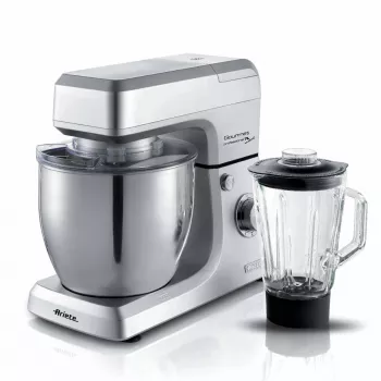 Ariete 1598 Gourmet Professional 7L Metal - planetārais mikseris ar blenderi - nerūsējošā tērauda bļoda - 7 L - stikla krūze - 1200 W - 6 ātrumi
