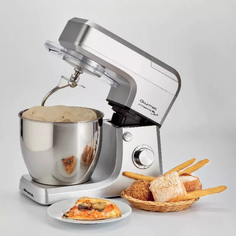 Ariete 1598 Gourmet Professional 7L Metal - planetārais mikseris ar blenderi - nerūsējošā tērauda bļoda - 7 L - stikla krūze - 1200 W - 6 ātrumi