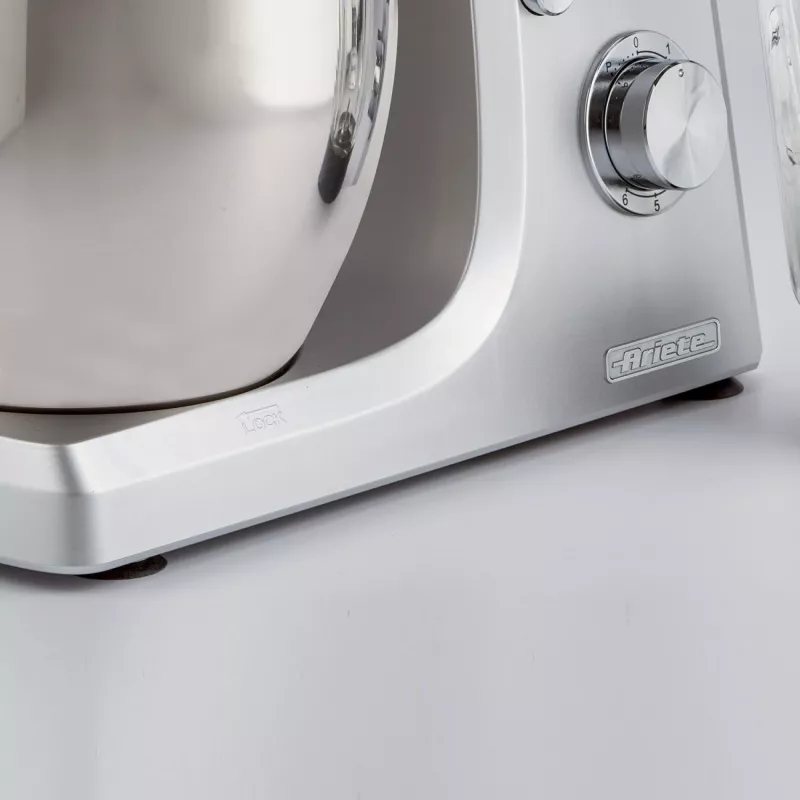 Ariete 1598 Gourmet Professional 7L Metal - planetārais mikseris ar blenderi - nerūsējošā tērauda bļoda - 7 L - stikla krūze - 1200 W - 6 ātrumi