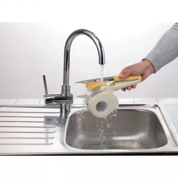 Ariete 457 Gratì Waterproof - ūdensizturīga elektriskā rīve - bezvada - mazgājama zem tekoša ūdens - 2 nerūsējošā tērauda veltņi - balta un dzeltena