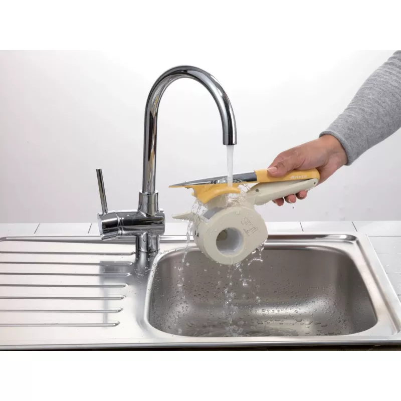 Ariete 457 Gratì Waterproof - ūdensizturīga elektriskā rīve - bezvada - mazgājama zem tekoša ūdens - 2 nerūsējošā tērauda veltņi - balta un dzeltena