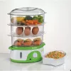 Ariete 911 Healthy Steam - Elektriskais tvaicētājs - 3 grozi - Rīsu trauks - Taimeris 60 min - 800 W - 9 litri - Balta un zaļa