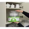 Ariete 911 Healthy Steam - Elektriskais tvaicētājs - 3 grozi - Rīsu trauks - Taimeris 60 min - 800 W - 9 litri - Balta un zaļa