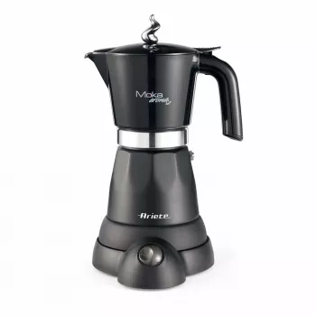 Ariete 1368 Moka Aroma, Elektriskais Moka katliņš, 4/6 krūzes, 480 W, automātiskā izslēgšanās, uztur temperatūru 30 grādos, melns