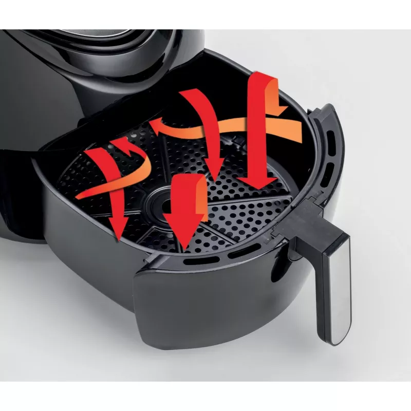 Ariete 4618 Airy Fryer XXL - Gaisa cepeškrāsns - Apcep 2,5 kg frī kartupeļu - 7 litri - Gatavošana bez eļļas un taukiem - 1800 W - Melns