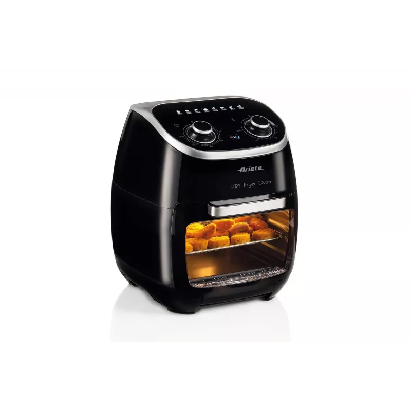 Ariete 4619 Airy Fryer Oven - gaisa fritieris un elektriskā cepeškrāsns ar rotisserie - rotējošs grozs - žāvētājs - 2000 W - 11 litri - tērauds