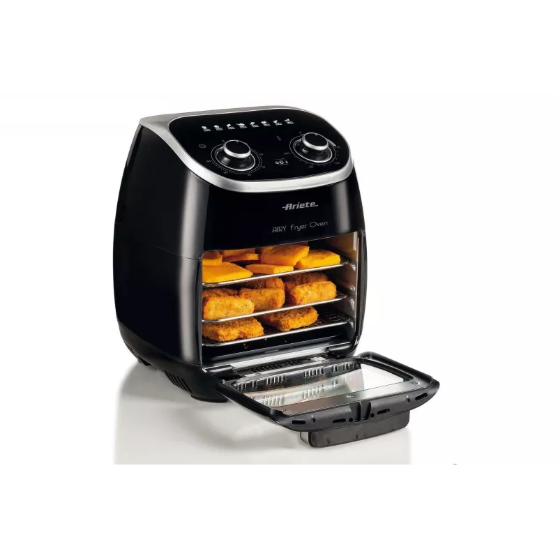 Ariete 4619 Airy Fryer Oven - gaisa fritieris un elektriskā cepeškrāsns ar rotisserie - rotējošs grozs - žāvētājs - 2000 W - 11 litri - tērauds