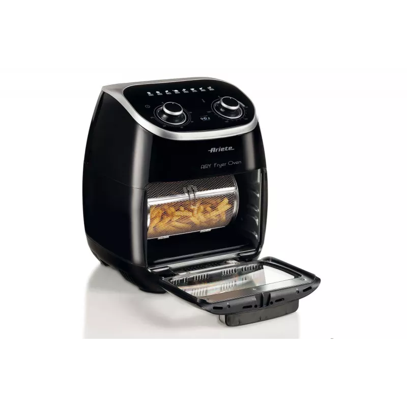 Ariete 4619 Airy Fryer Oven - gaisa fritieris un elektriskā cepeškrāsns ar rotisserie - rotējošs grozs - žāvētājs - 2000 W - 11 litri - tērauds