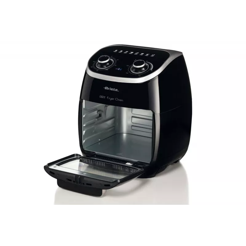 Ariete 4619 Airy Fryer Oven - gaisa fritieris un elektriskā cepeškrāsns ar rotisserie - rotējošs grozs - žāvētājs - 2000 W - 11 litri - tērauds