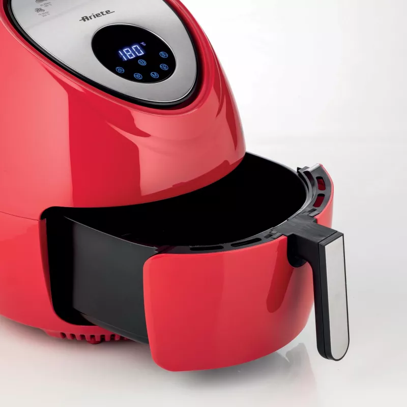 Ariete 4618 Airy Fryer XXL - gaisa fritieris - cep līdz 2,5 kg frī kartupeļu - 7 litri - gatavošana bez eļļas un taukiem - 1800 W - sarkans