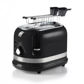 Ariete 149 Modern baltais tosteris ar knaiblēm 2 maizes šķēlēm, sviestmaizēm vai grauzdiņiem - 6 brūnināšanas pakāpes - atkausēšana - Modern līnija - melns