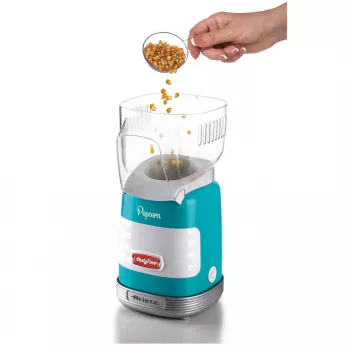 Ariete 2956, Pop Corn Party Time, popkorna automāts, ar karstu gaisu 2 minūtēs uzspridzina 60 g kukurūzas popkornam, bez taukiem, 1000 W, zils