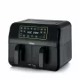 Ariete 4623 Airy Fryer Dual, gaisa fritieris ar dubulto grozu, 1700 W, 8L ietilpība, 3 gatavošanas funkcijas, digitāls LED skārienpanelis, 8 iepriekš iestatītas programmas, taimeris, 2 grozi, melns