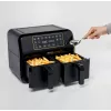 Ariete 4623 Airy Fryer Dual, gaisa fritieris ar dubulto grozu, 1700 W, 8L ietilpība, 3 gatavošanas funkcijas, digitāls LED skārienpanelis, 8 iepriekš iestatītas programmas, taimeris, 2 grozi, melns
