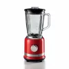 Ariete Moderna sarkanais blenderis ar stikla trauku, Galda blenderis, 1,5 L, Impulsa funkcija, Ledus smalcināšana, 1000 W, Sarkans