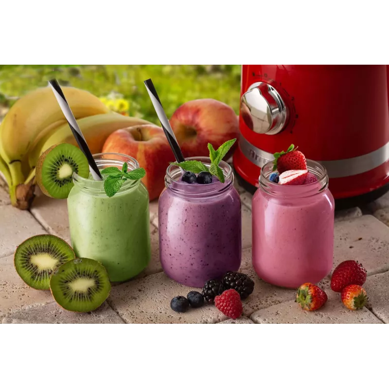 Ariete Moderna sarkanais blenderis ar stikla trauku, Galda blenderis, 1,5 L, Impulsa funkcija, Ledus smalcināšana, 1000 W, Sarkans