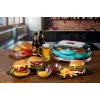 Ariete 205 Hamburger Maker Party Time, hamburgeru gatavošanas iekārta, 1200 W, dubultas nelīpošās plātnes, 2 nodalījumi, viegli tīrāma, zila