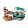 Ariete 205 Hamburger Maker Party Time, hamburgeru gatavošanas iekārta, 1200 W, dubultas nelīpošās plātnes, 2 nodalījumi, viegli tīrāma, zila