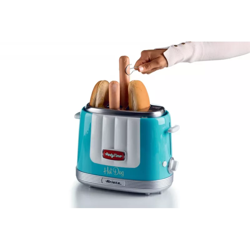 Ariete 206 Hot Dog Maker Party Time, 650W, Blue, Hot dog tosteris, Gaiši zils, 2 gab., 650 W, 160 mm, 270 mm
