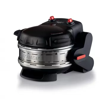 Ariete 927 Pizzeria, dubultā picas krāsns, 2 picas 4 minūtēs, 2300 W, 2 ugunsizturīgi akmeņi, 2 termostati, diametrs 32 cm, 5 cepšanas līmeņi, 2 nerūsējošā tērauda lāpstiņas, sarkana