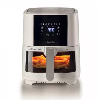 Ariete 4626 Airy Fryer 6L, Gaisa fritieris, 1300 W, 6L ietilpība, 2,5 kg gatavošanas ietilpība, 8 iepriekš iestatītas programmas, temperatūra līdz 200°, caurspīdīgs grozs gatavošanas kontrolei, melns