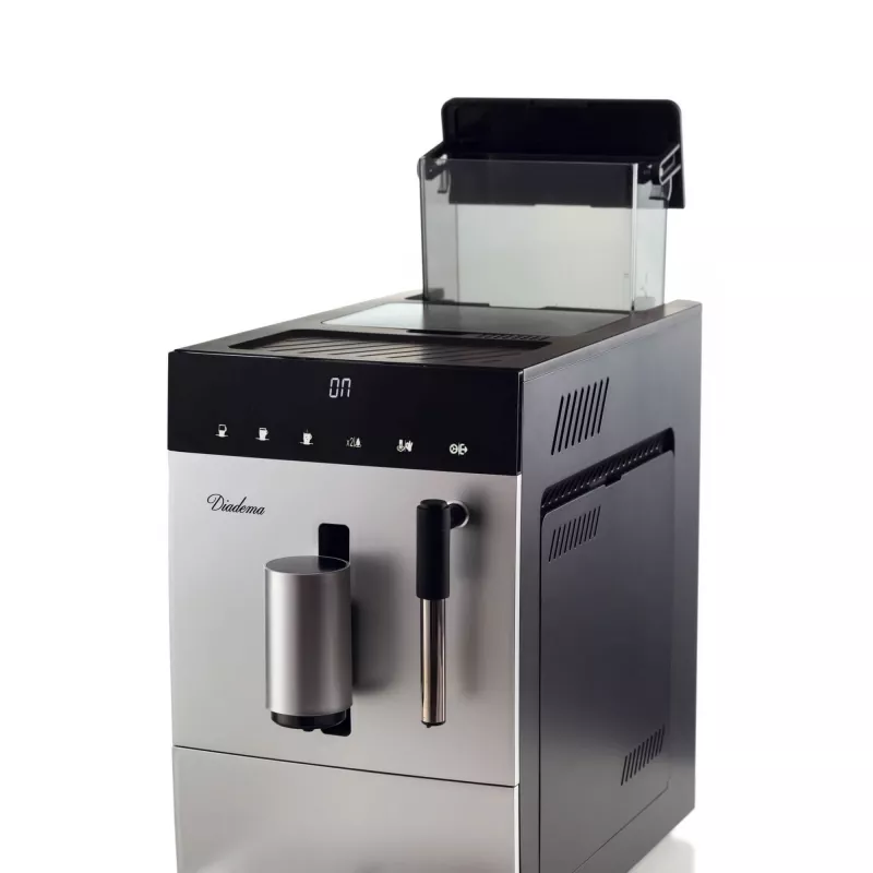 Ariete 1452 Diadema, automātiskais kafijas automāts, 1350 W, 19 bāru spiediens, kafijai, americano un karstajam ūdenim, kapučinatora ierīce, LED displejs, regulējams izvads, sudraba krāsā