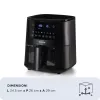 Ariete 4633, Karstā gaisa fritieris 4L, 1400W, Tilpums 4L, 9 programmas, Kratīšanas un grilēšanas funkcija, Temperatūra līdz 200°C, Melns