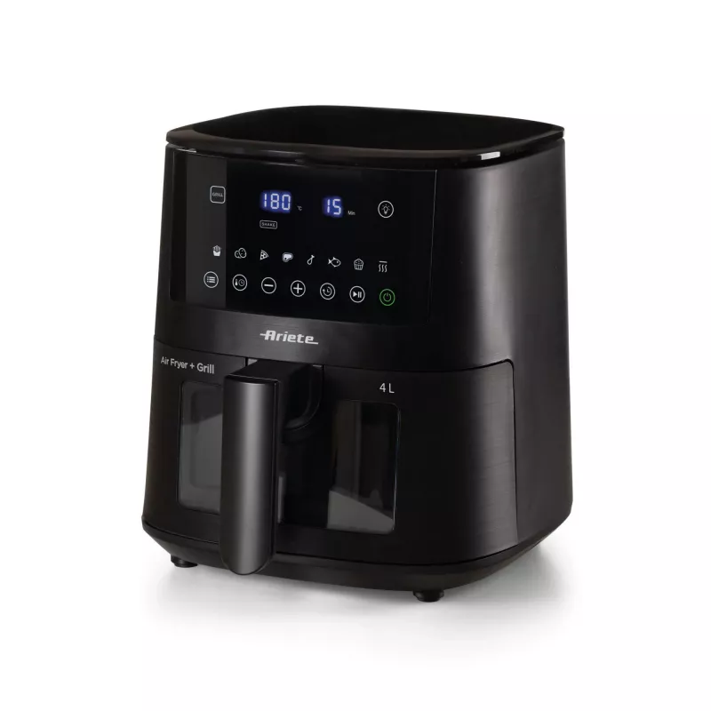 Ariete 4633, Karstā gaisa fritieris 4L, 1400W, Tilpums 4L, 9 programmas, Kratīšanas un grilēšanas funkcija, Temperatūra līdz 200°C, Melns