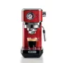 Ariete Moderna Line 1381 kafijas automāts ar manometru, saderīgs ar maltu kafiju un ESE podiņiem, 1300 W, 1,1 L ietilpība, 15 bāru spiediens, filtrs ½ krūzītei, kapučīno pagatavošanas ierīce, sarkans