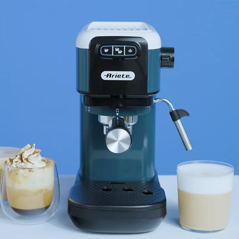 Ariete 1399 Espresso kafijas automāts, Maltai kafijai un ESE pākstīm, 1300 W, 1,1 L tvertne, 15 bāru spiediens, 1, 2 krūžu un ESE pāksts filtrs, Kapučīno, Balta