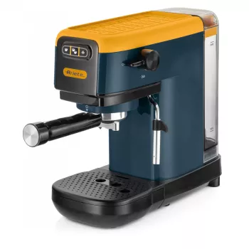 Ariete 1399 Espresso kafijas automāts, maltai kafijai un ESE kafijas pākstīm, 1300 W, 1,1 L tilpums, 15 bāru spiediens, 1, 2 tasīšu un ESE pākšu filtrs, kapučīno, dzeltenā krāsā