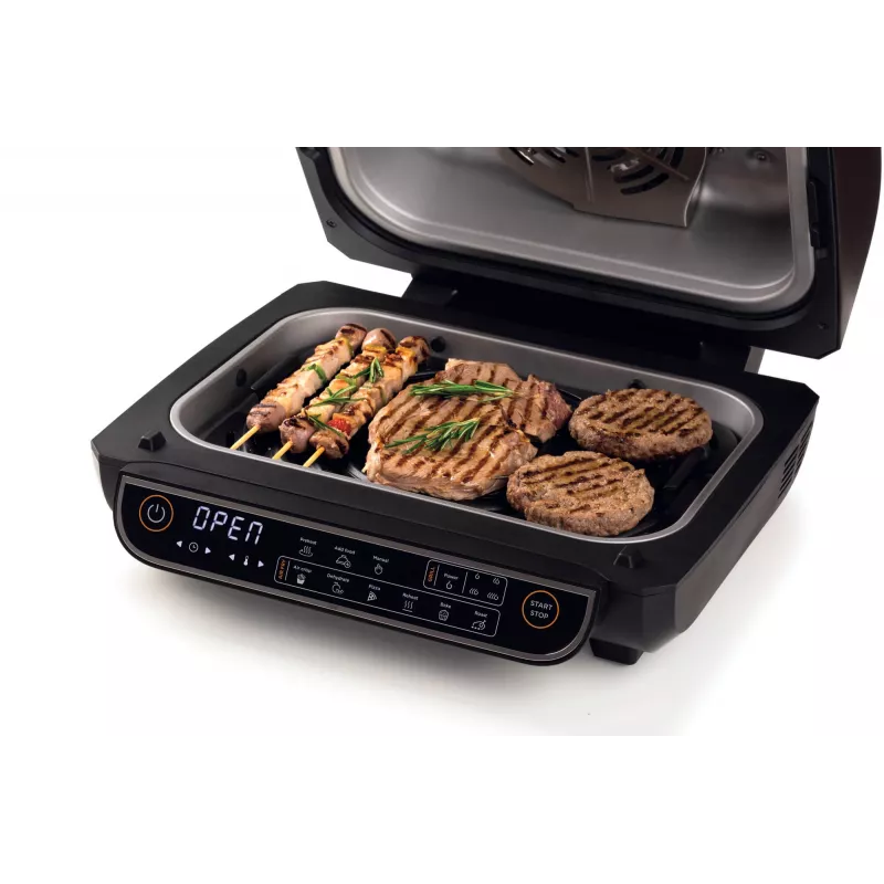 Ariete 4635 Air Fryer Grill, gaisa cepeškrāsns un grils, steiku grils, 1700 W, tilpums 8 L, cepšana un grilēšana, 8 gatavošanas funkcijas, taimeris, melna
