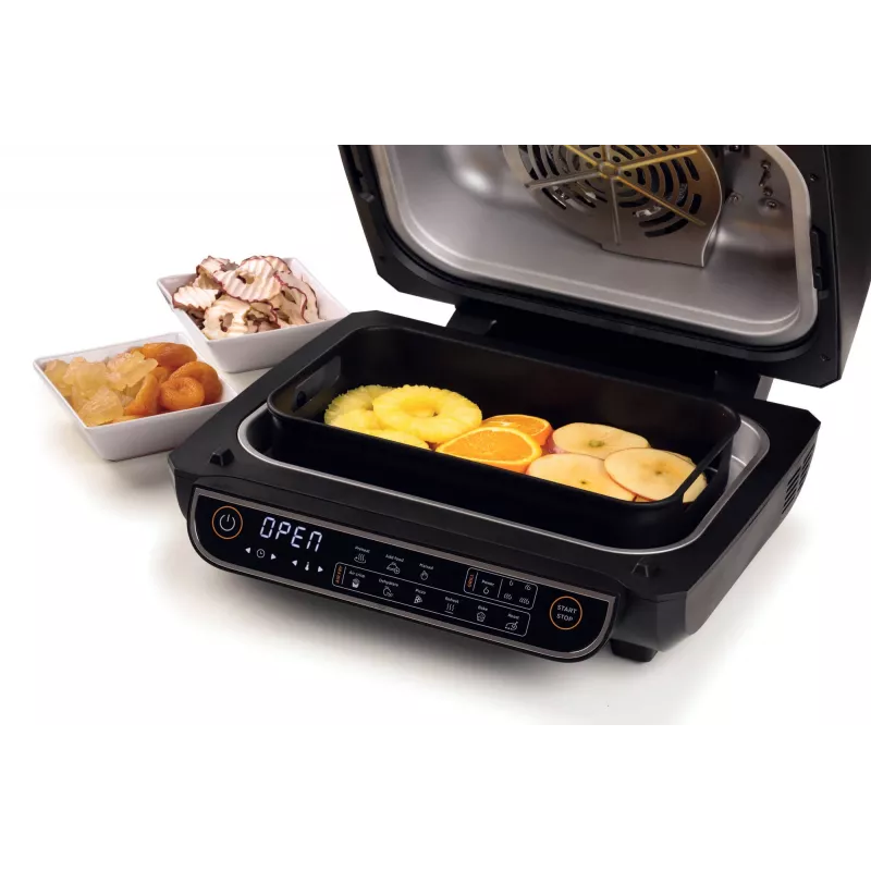 Ariete 4635 Air Fryer Grill, gaisa cepeškrāsns un grils, steiku grils, 1700 W, tilpums 8 L, cepšana un grilēšana, 8 gatavošanas funkcijas, taimeris, melna